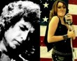 Collage de Bob Dylan y Miley Cyrus, una mezcla bastante bizarra