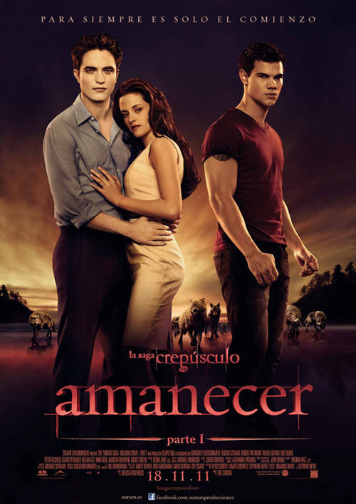 Kristen Stewart, Robert Pattinson - Cartel película "Amanecer parte I"